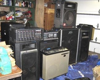 Stage equipment, speakers, amplifiers