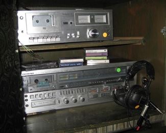 Lots of stereo equipment