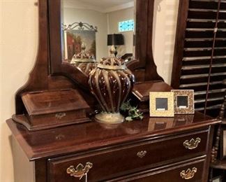 Coordinating dresser and mirror