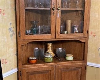 One of two corner cabinets