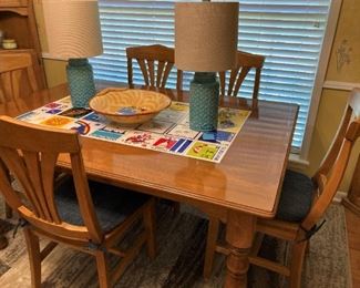 Breakfast table with tile inserts