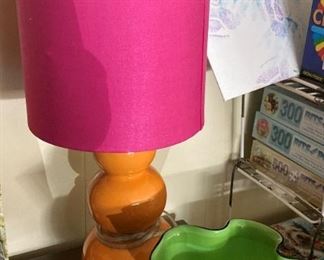 Colorful lamp and vase