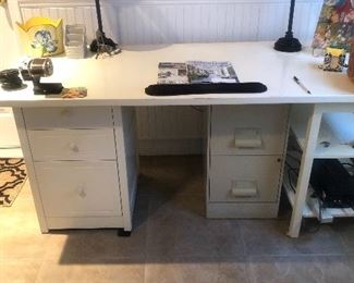 2 drawer file cabinet underneath desk 
