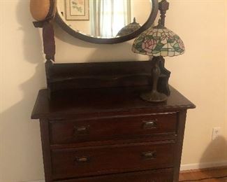 Cherry washstand w oval mirror 