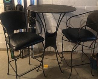 Metal table and chairs 