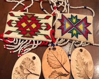 beaded native american pocket necklaces