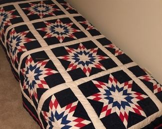 Pair of Americana Hand Made Twin Quilts.  2 pieces