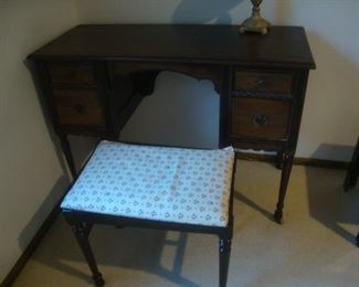 Antique vanity with bench