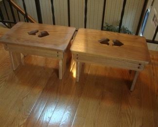 Matching oak footstools