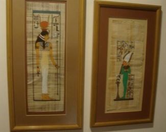 Egyptian paintings on papyrus