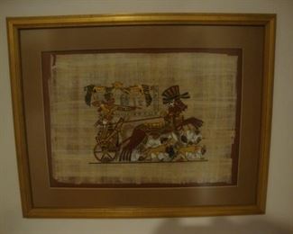 Egyptian painting on papyrus