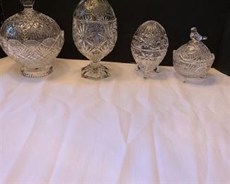 Four Covered Candy Dishes
