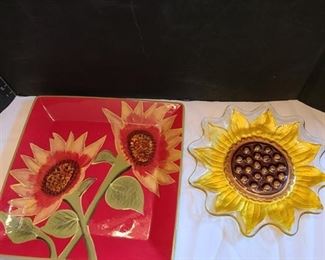 Two Sunflower Trays
