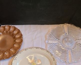 Frankoma Egg Plate and Two Platters