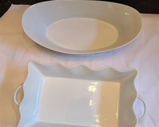 Two White Serving Bowls