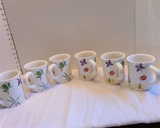 Six Large Mugs. They Match Plates and Bowl in Previous Lot.
