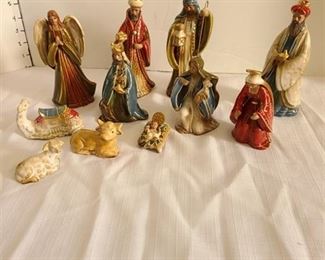 Twelve Piece Ceramic Nativity Scene
