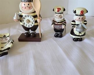 Hershey's kitchen set, four pieces, small chip on pepper shaker