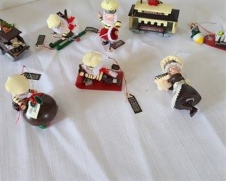 Hershey's Christmas Ornaments, total of 8, one piece needs glued