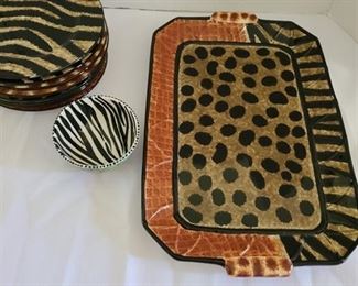 Animal Print Platter, Plates, Bowl