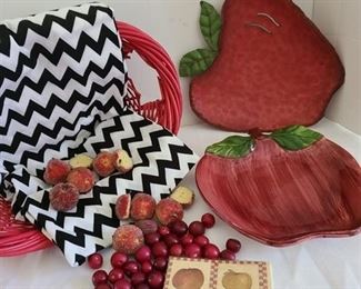 Red Basket with Apple Bowls and more