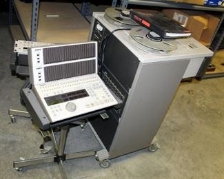 Tascam 16 Track 1 Inch Recorder/Reproducer, Model , ATR-60, Includes Tascam Remote Control Unit, Model CR848, On Rolling Stand, And Tascam Remote Cont