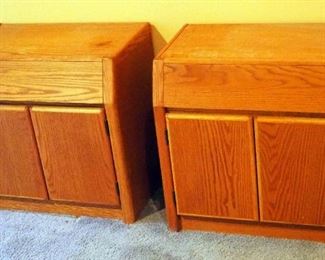 Solid Wood 2 Door Cabinet/Night Stands, Qty 2, 24" x 25.5" x 16"