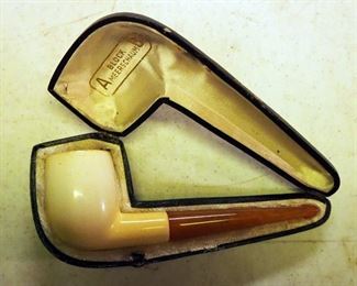 Tobacco Pipe Collection, Qty 14, Including Wood Storage Boxes, And Assorted Lighters