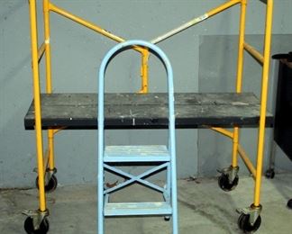 Gorilla Ladders Rolling Scaffolding, Model SC-4, And Folding 2 Step Step Ladder