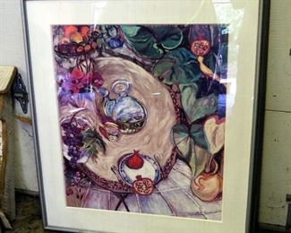Framed Matted Under Glass "Mediterranean Birdseed" By Lynn Hays, 36" x 41"