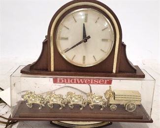 2x - Vintage Budweiser clock w/ Clydesdales 16 x 17
