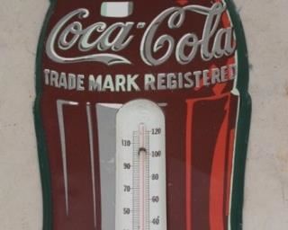 7 - Coca-Cola Bottle Metal Thermometer 16 3/4 x 5 1/4
