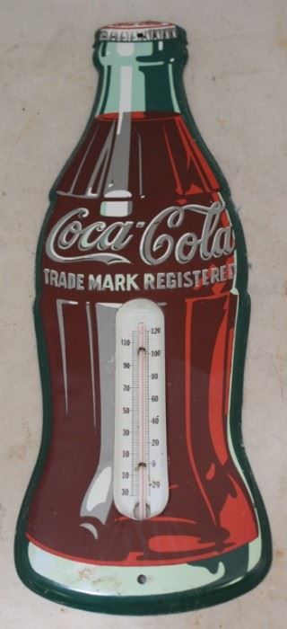 7 - Coca-Cola Bottle Metal Thermometer 16 3/4 x 5 1/4
