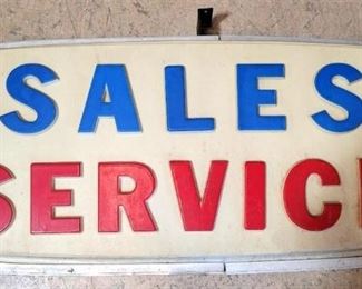 10x - Vintage sales service lightable sign 23 x 50 x 9 1/2
