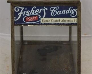 13 - Fisher's Candies Glass Store Display Case 6 1/2" x 12 x 9
