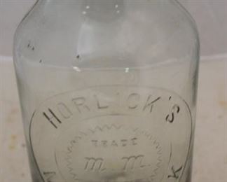 15 - Horlick's Malted Milk Glass Bottle 11" tall