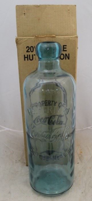 28 - Large Property of Coca-Cola Glass Bottle w/ Box 20 1/2" tall
