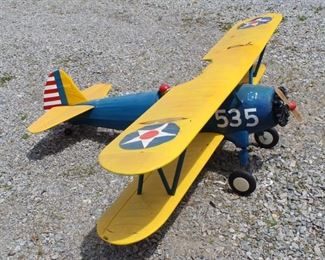 77 - Blue & yellow plane 3 ft x 5 ft
