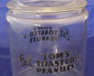 145 - Tom's Toasted Peanuts Glass Store Jar
