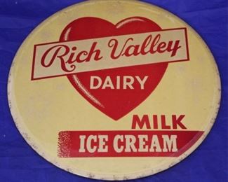 155 - Rich Valley Dairy ice cream button 9" diameter
