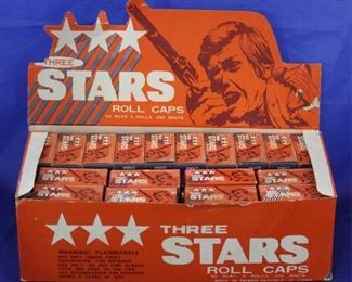 183 - Vintage Three Stars Roll Caps store display
