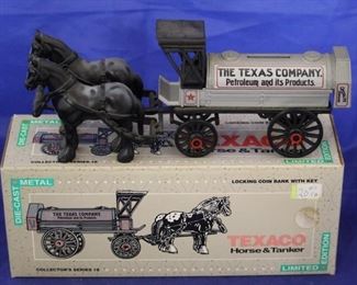 202 - Texaco horse & trailer bank & box
