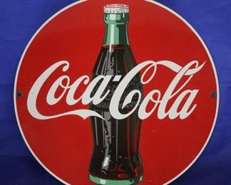 219 - Andy Rooney Coca-Cola metal sign 11" round