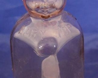 225 - Brookfield purple glass milk bottle 9" tall
