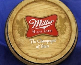 231 - Miller High Life plastic sign 13 1/2" round
