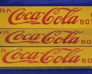 238 - 3 Coca - Cola wood signs 3 1/2 x 18 1/2
