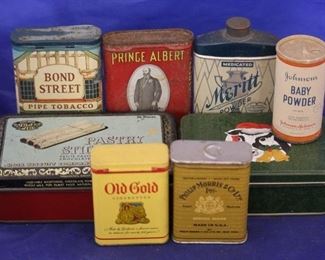 250 - 8 Vintage metal tins
