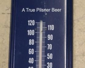 257 - Miller Lite metal thermometer 16 1/2 x 5
