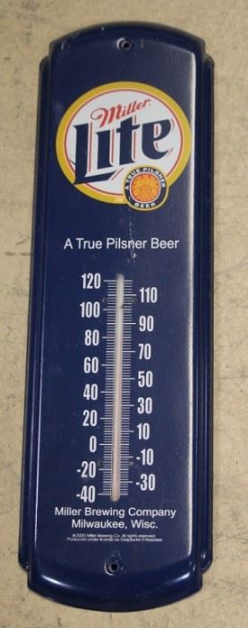 257 - Miller Lite metal thermometer 16 1/2 x 5
