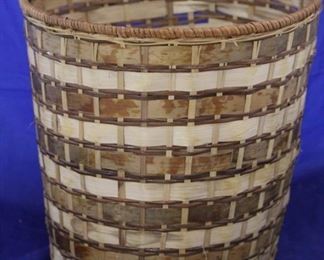 284 - Woven basket waste bin 11 x 11
